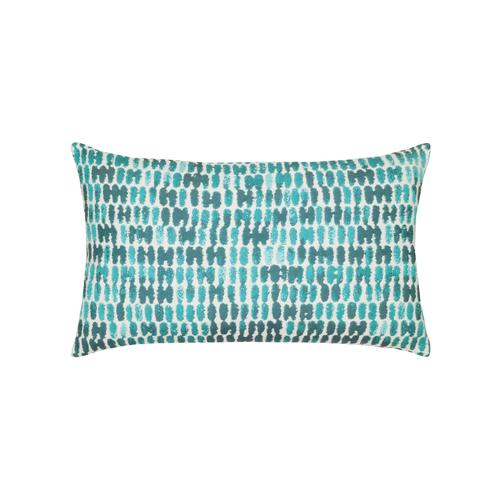 Elaine Smith Thumbprint Aruba Lumbar Blue Pillow
