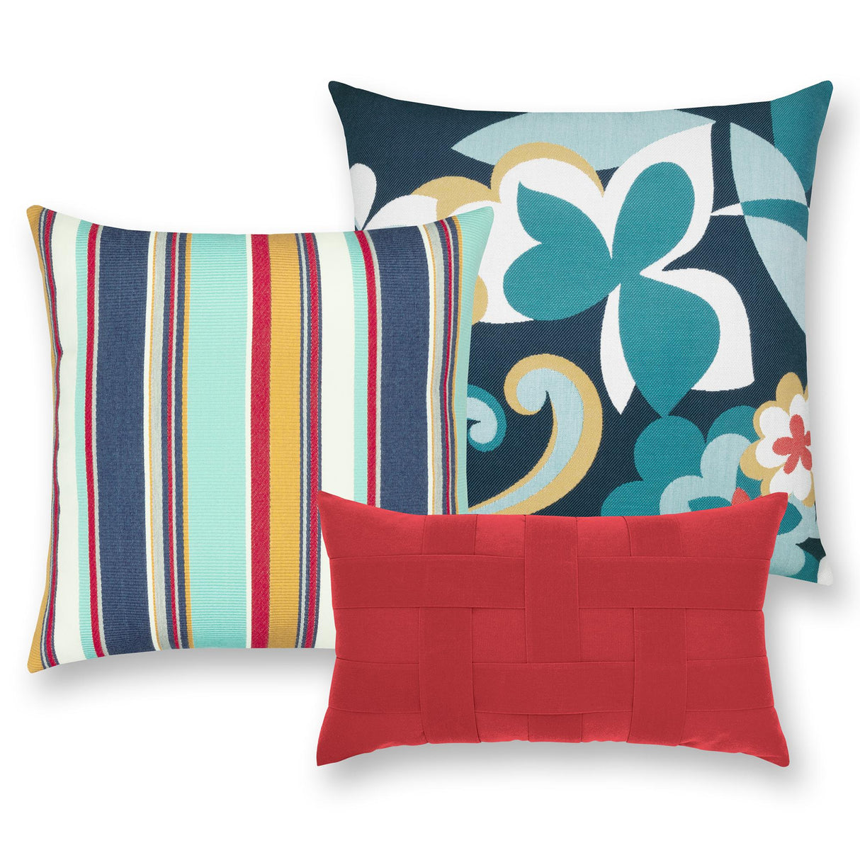 Elaine Smith Floral Impact Blue Pillow