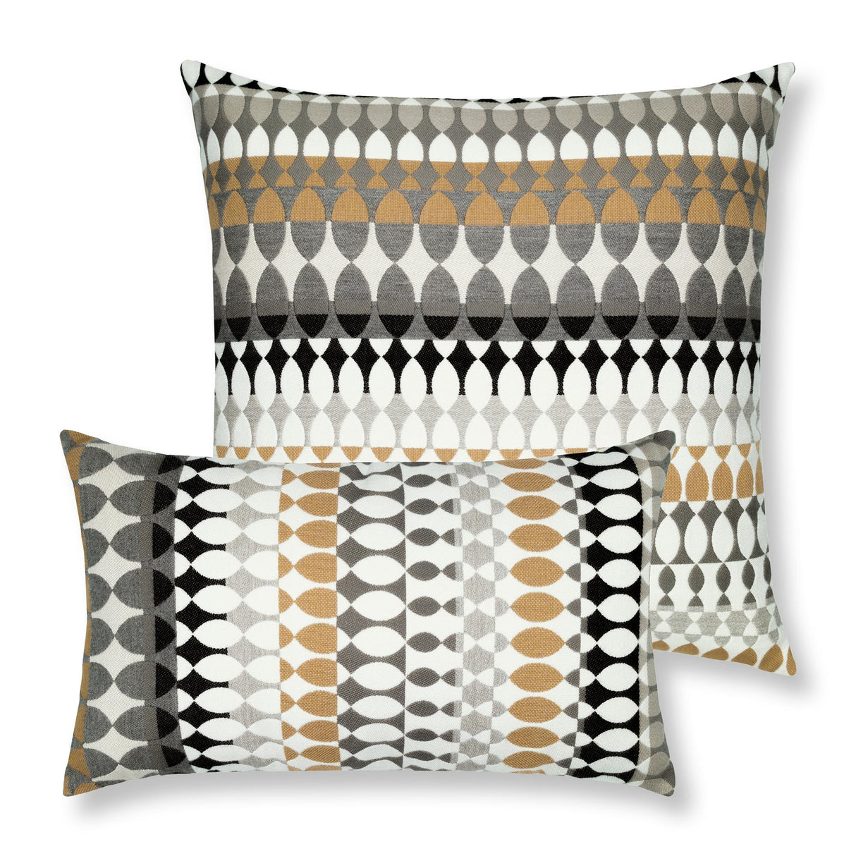 Elaine Smith Modern Oval Dune Lumbar Gray Pillow