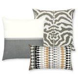Elaine Smith Modern Oval Dune Lumbar Gray Pillow