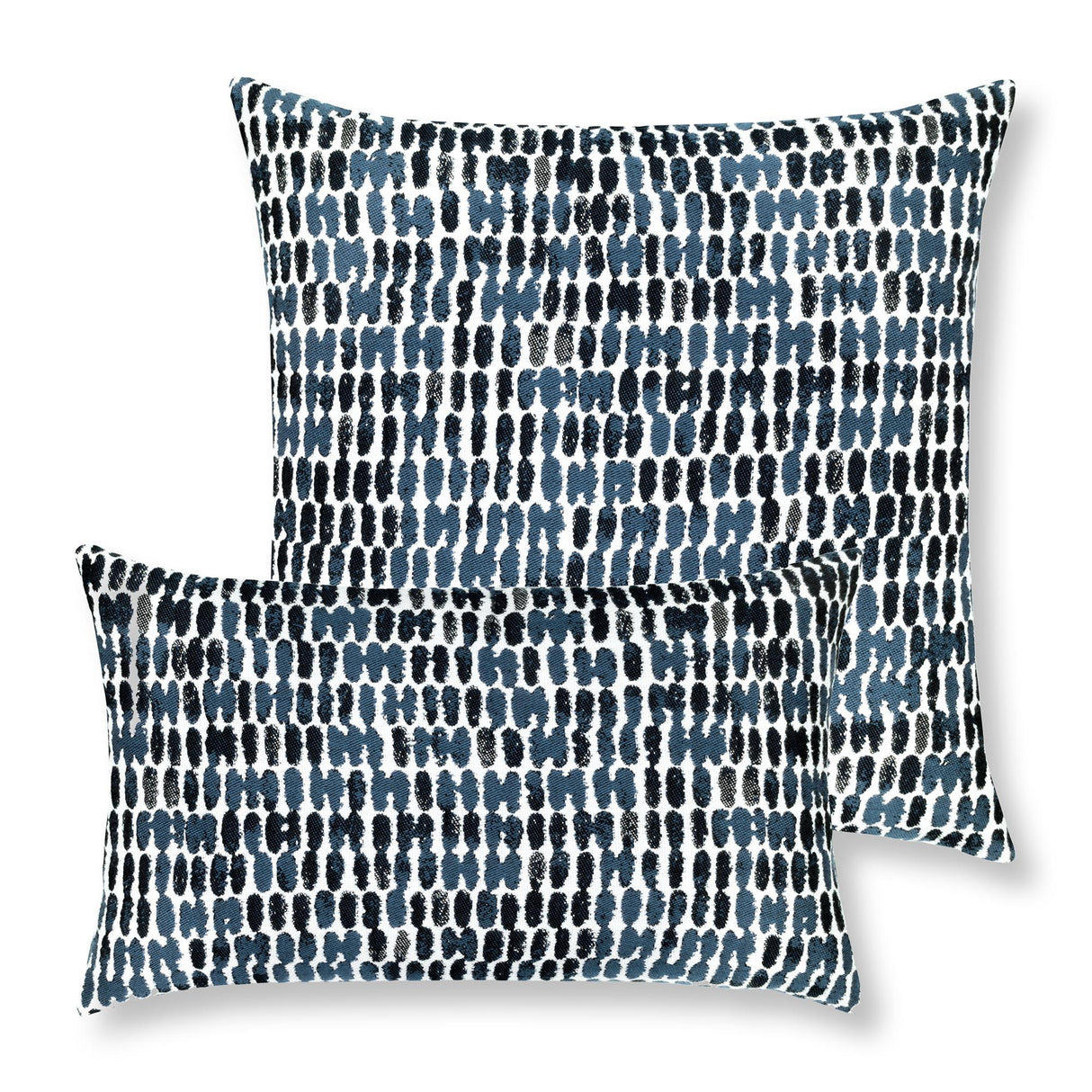 Elaine Smith Thumbprint Indigo Lumbar Blue Pillow