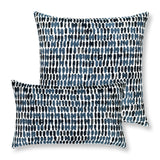 Elaine Smith Thumbprint Indigo Lumbar Blue Pillow
