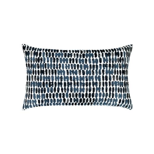 Elaine Smith Thumbprint Indigo Lumbar Blue Pillow