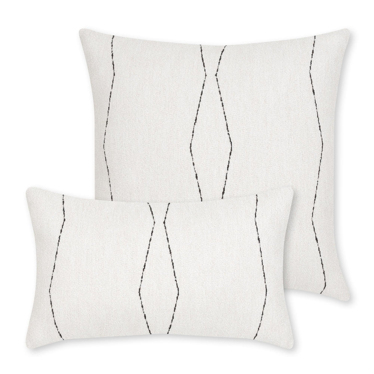 Elaine Smith Oblique Ebony Lumbar Ivory Pillow
