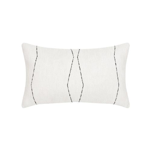 Elaine Smith Oblique Ebony Lumbar Ivory Pillow