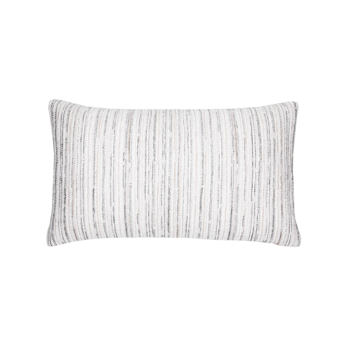 Elaine Smith Luxe Stripe Pebble Lumbar White Pillow