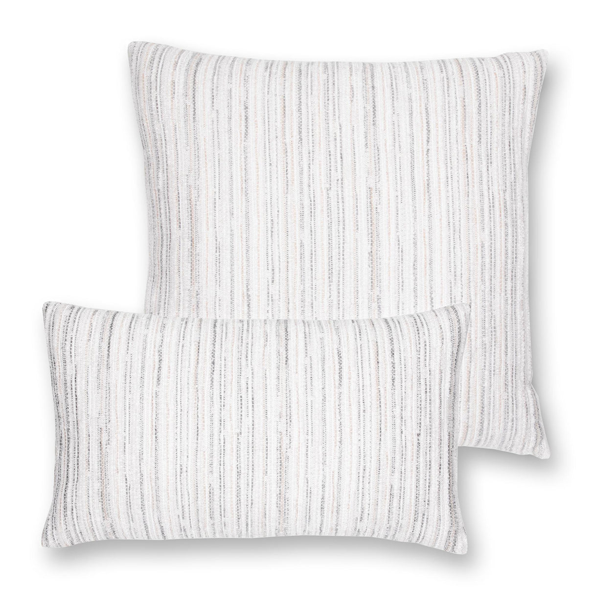 Elaine Smith Luxe Stripe Pebble Lumbar White Pillow