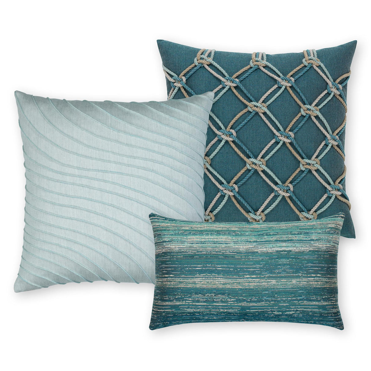 Elaine Smith Lagoon Rope Blue Pillow