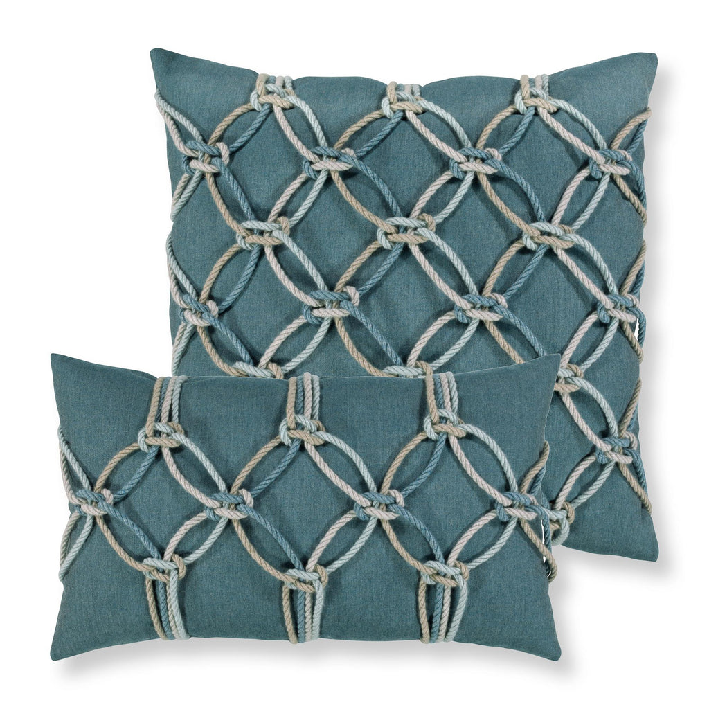 Elaine Smith Lagoon Rope Lumbar Blue Pillow