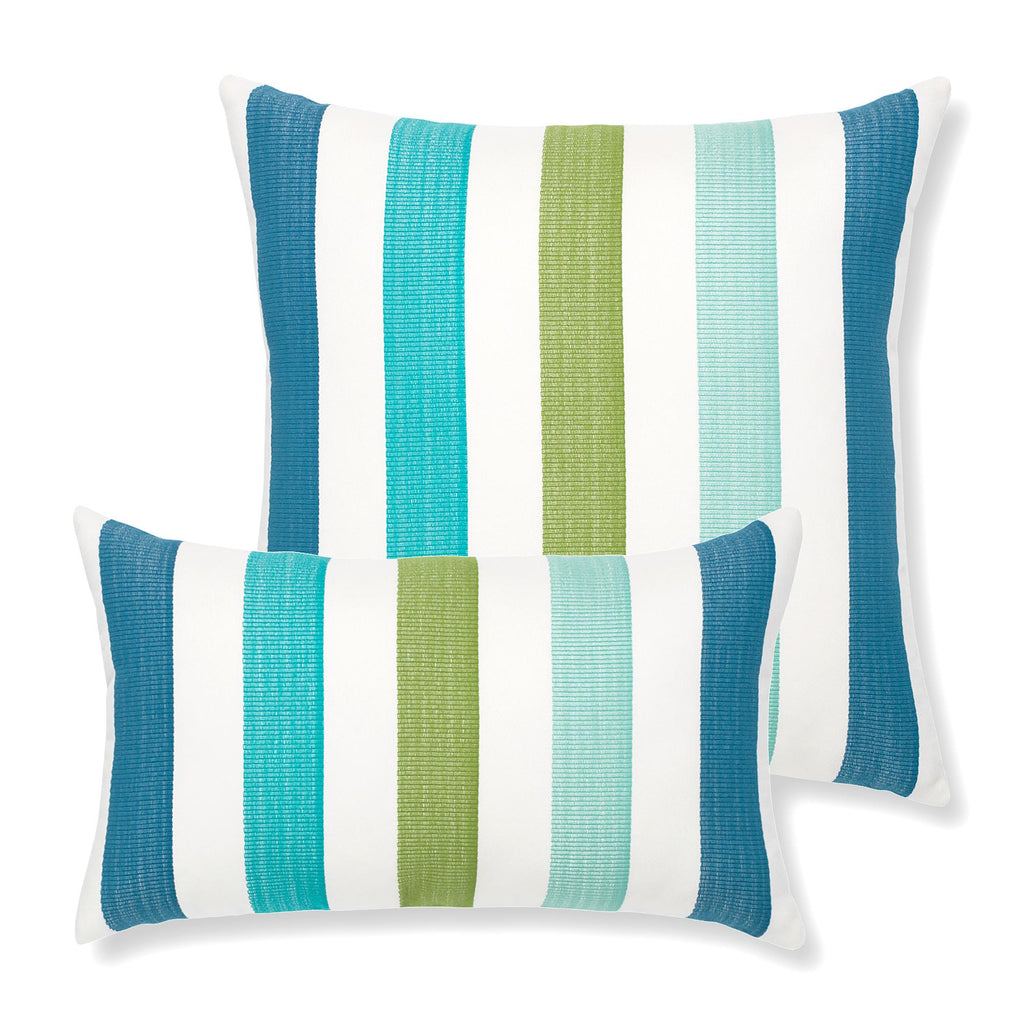 Elaine Smith Rhodes Stripe Blue Pillow