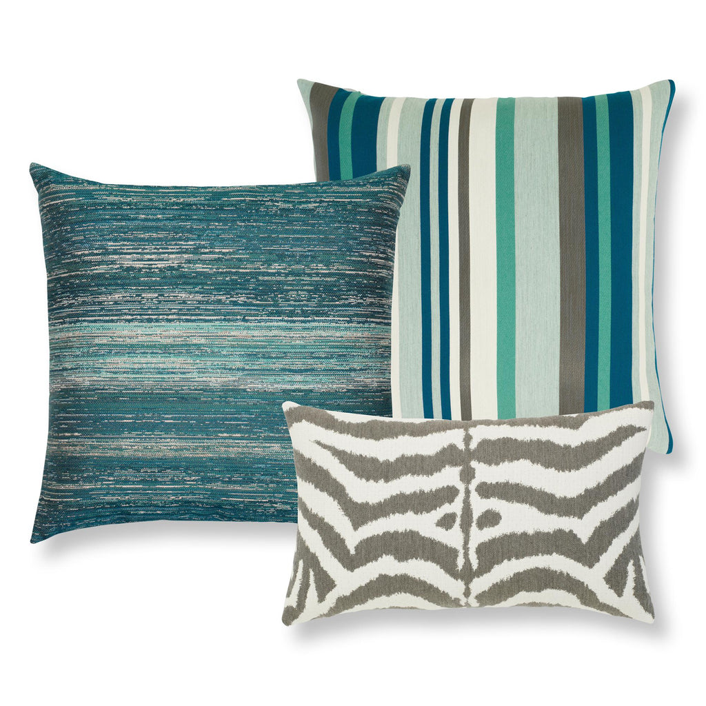 Elaine Smith Textured Lagoon Blue Pillow