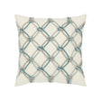 Elaine Smith Aqua Rope Ivory Pillow