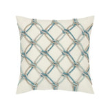 Elaine Smith Aqua Rope Ivory Pillow