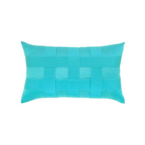 Elaine Smith Basketweave Aruba Lumbar Blue Pillow
