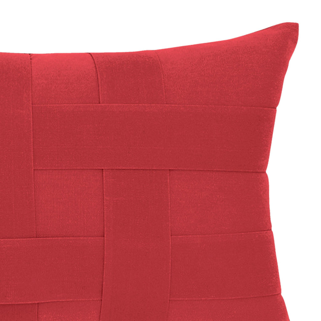 Elaine Smith Basketweave Rouge Lumbar Red Pillow