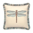 Elaine Smith Dragonfly Spa Blue Pillow
