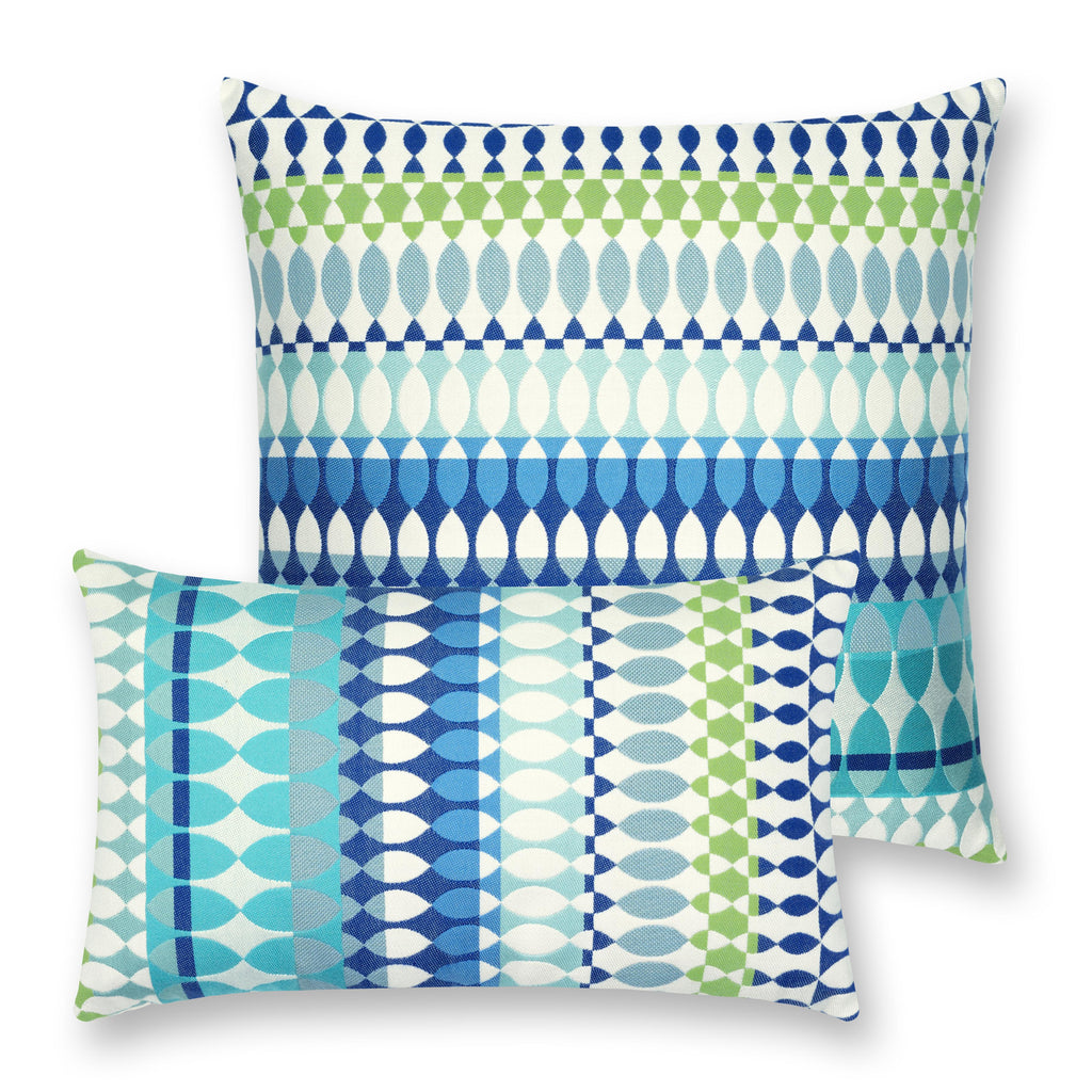 Elaine Smith Modern Oval Ocean Lumbar Multi Pillow