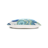 Elaine Smith Floral Wave Blue Pillow