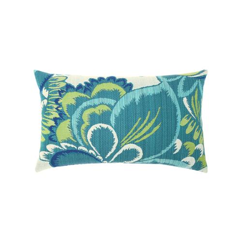 Elaine Smith Floral Wave Lumbar Blue Pillow