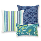 Elaine Smith Floral Wave Lumbar Blue Pillow