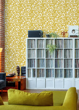 Brewster Home Fashions Bold Arrangements Peel & Stick Yellow Wallpaper