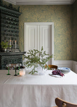 A-Street Prints Olle Light Yellow Forest Sanctuary Green Apricot Wallpaper