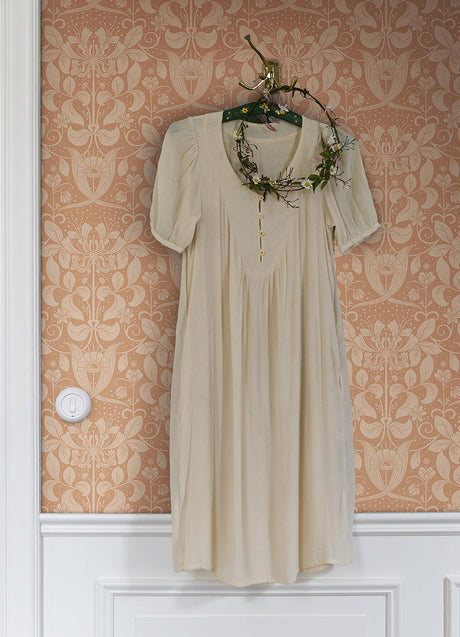 A-Street Prints Berit Floral Crest Coral Wallpaper