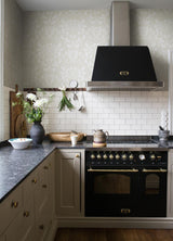 A-Street Prints Berit Bone Floral Crest Soft Taupe Wallpaper