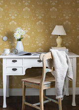 A-Street Prints Elda Delicate Daises Gold Wallpaper