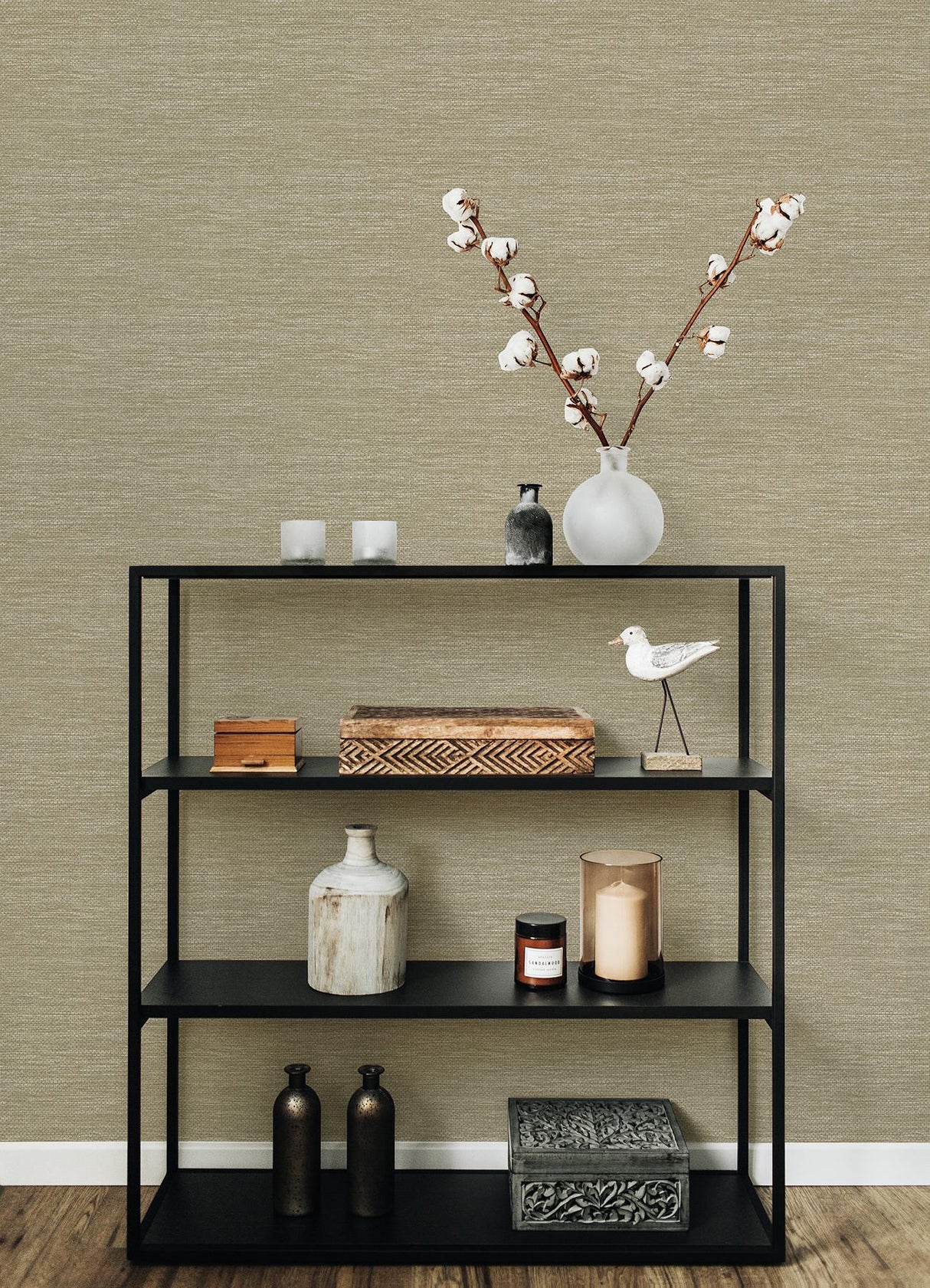 A-Street Prints Malin Faux Grasscloth Wheat Wallpaper