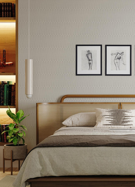 A-Street Prints Lars Retro Wave Light Grey Wallpaper