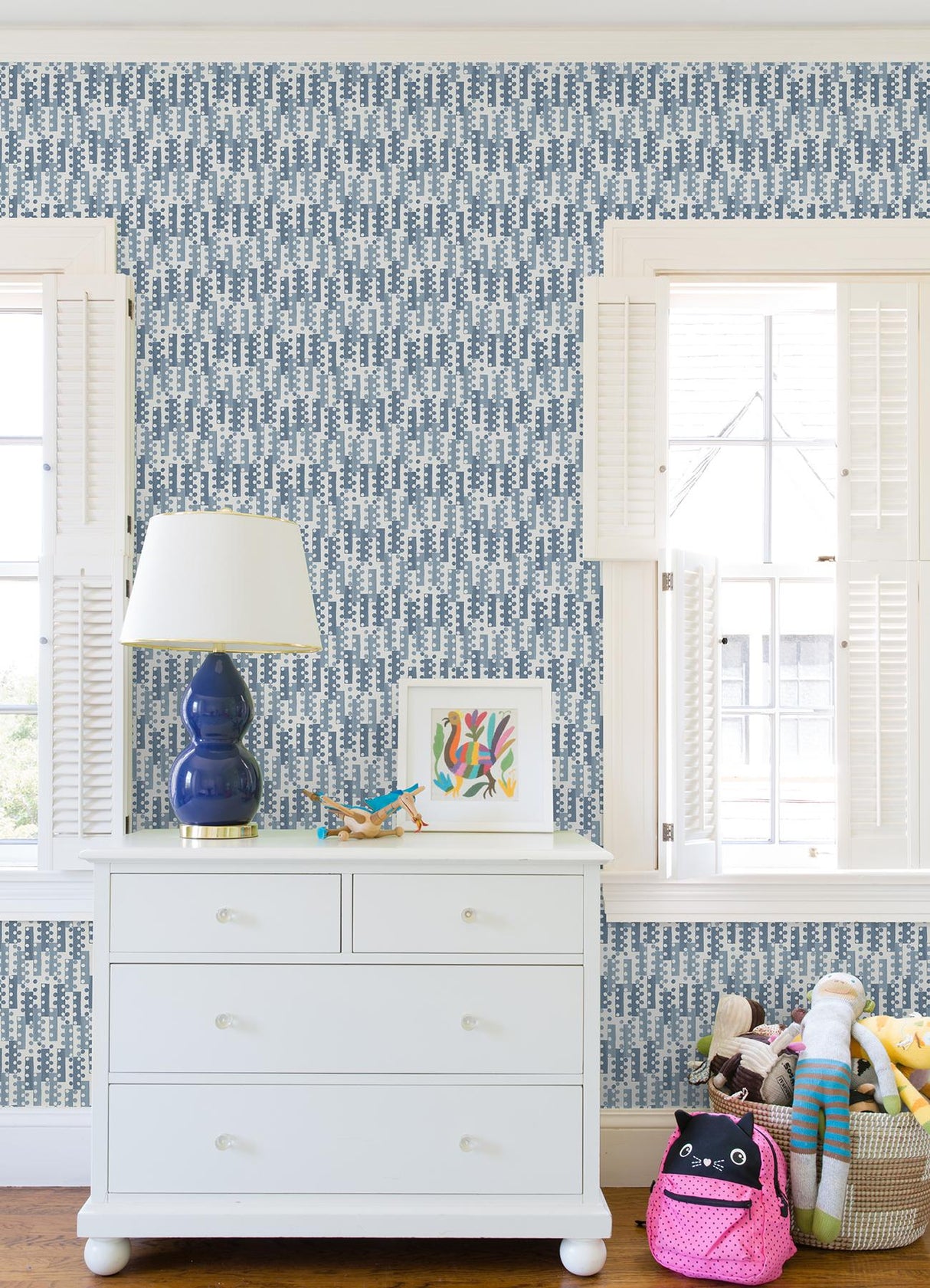 A-Street Prints Erik Building Blocks Blue Wallpaper