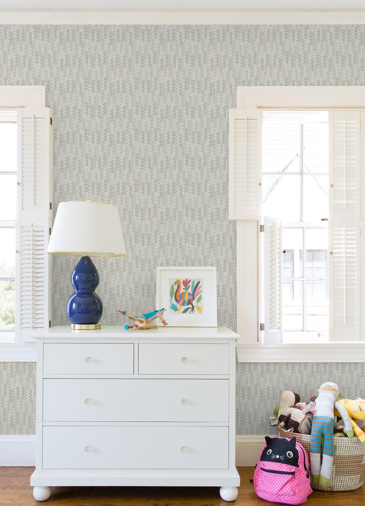 A-Street Prints Erik Building Blocks Light Grey Wallpaper