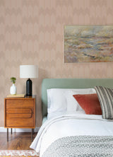 A-Street Prints Nyle Chevron Stripes Blush Wallpaper