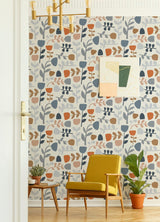 A-Street Prints Juni Abstract Tulips Orange Wallpaper