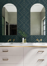 A-Street Prints Sander Geometric Slate Wallpaper