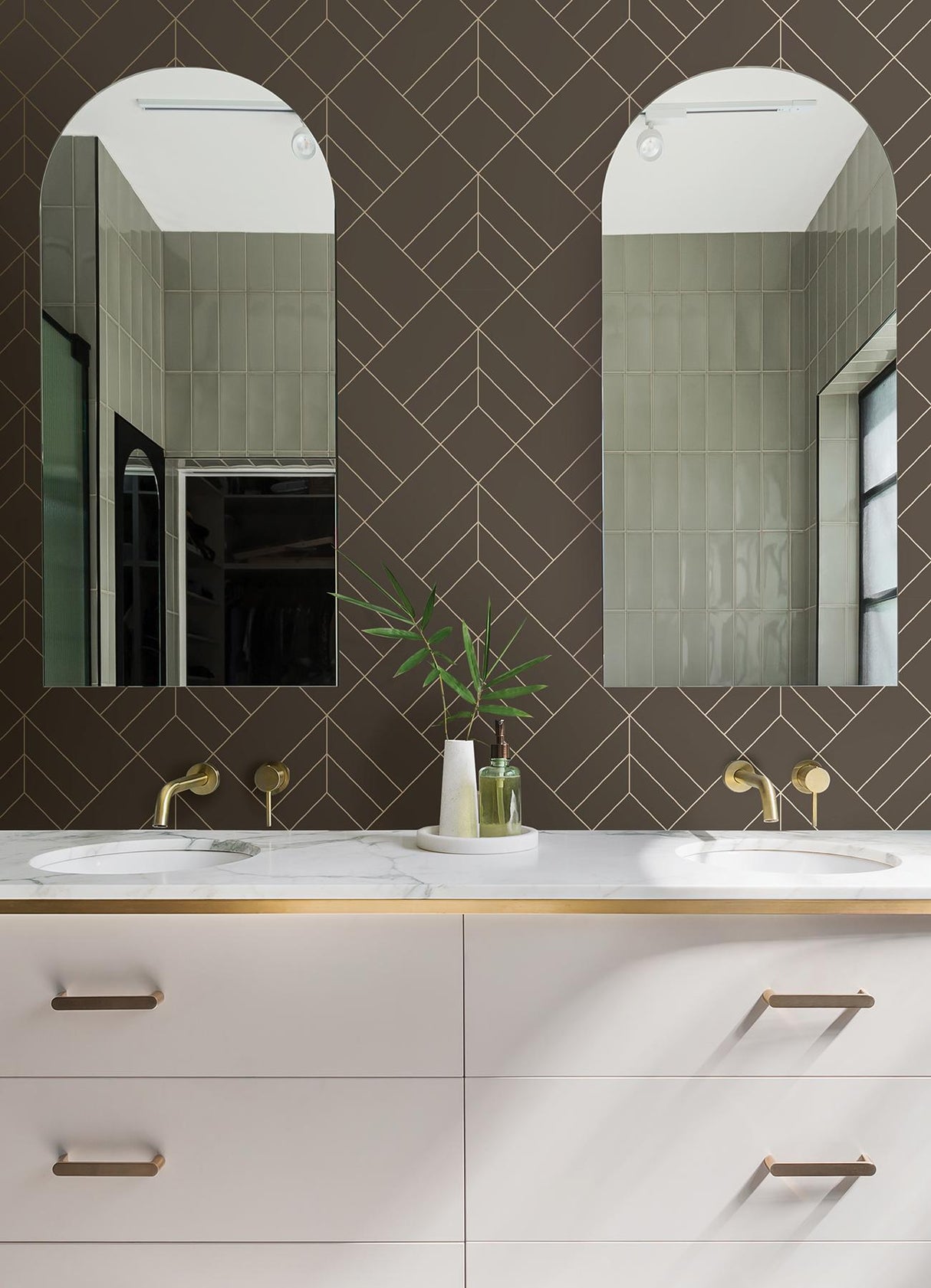 A-Street Prints Sander Geometric Chocolate Wallpaper