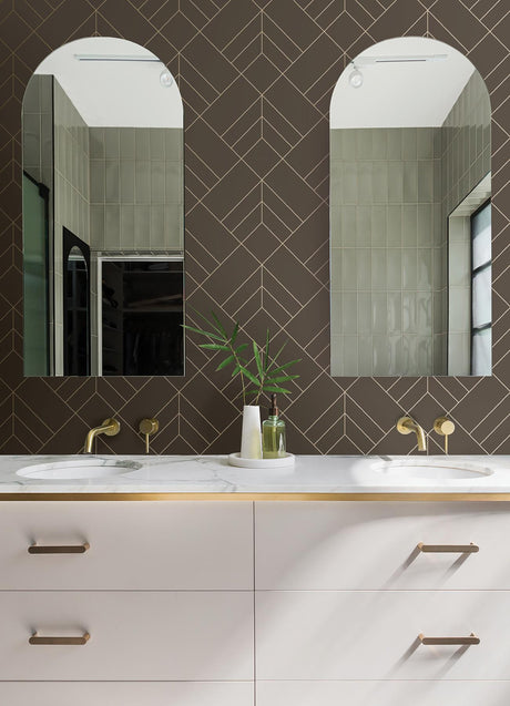 A-Street Prints Sander Geometric Chocolate Wallpaper