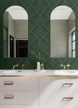 A-Street Prints Sander Geometric Evergreen Wallpaper