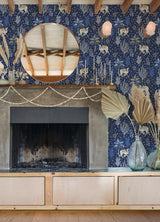 Brewster Home Fashions Camel's Courtyard Peel & Stick Navy Wallpaper