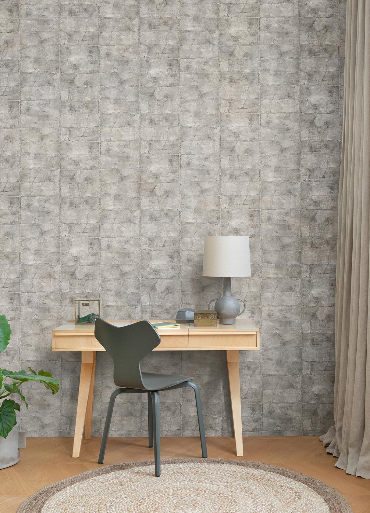 Brewster Home Fashions Clay Stone Grey Wallpaper