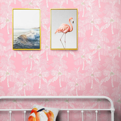 Seabrook Palm Beach Pink Wallpaper