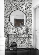 Seabrook Speckled Dot Black Wallpaper