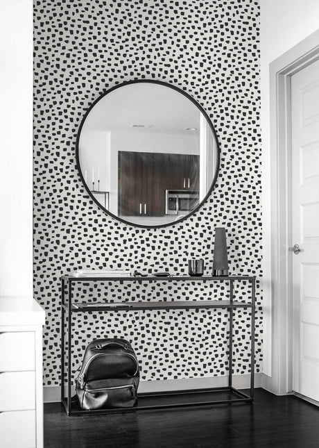 Seabrook Speckled Dot Black Wallpaper