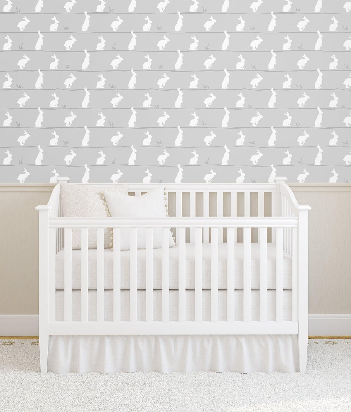 Seabrook Bunny Trail Grey Wallpaper