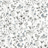 Seabrook Wildflowers Charcoal & Bluestone Wallpaper
