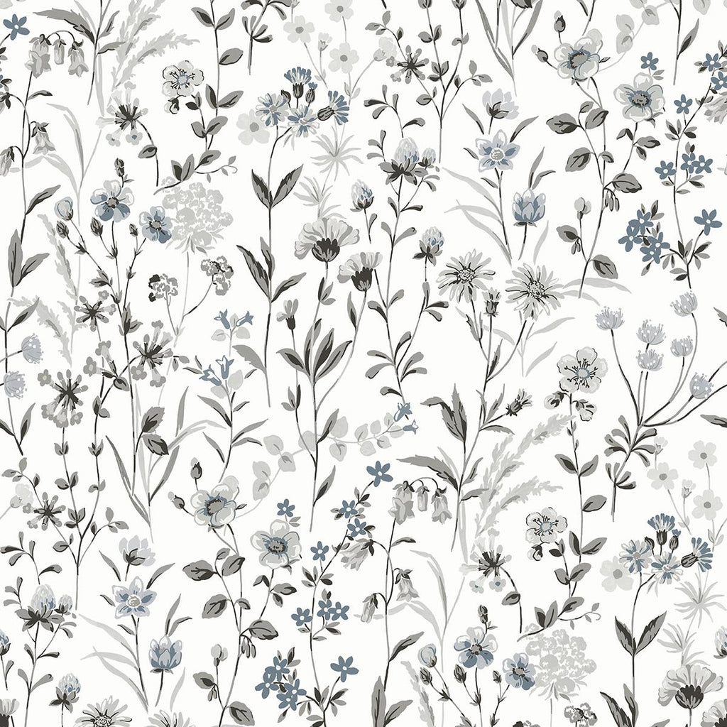 Seabrook Wildflowers Grey Wallpaper