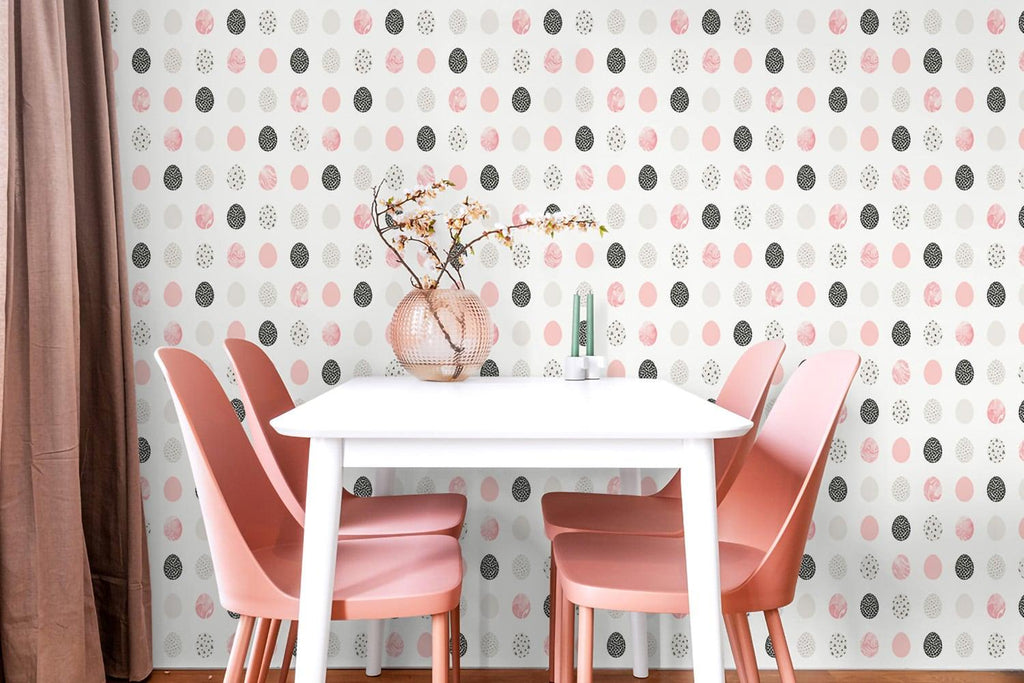 Seabrook Mod Eggs Pink Wallpaper