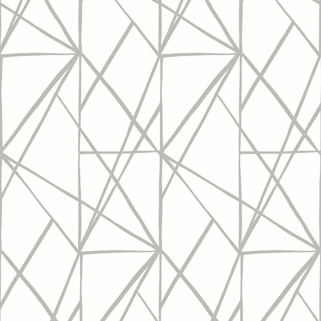 Seabrook Quartz Geo Grey Wallpaper