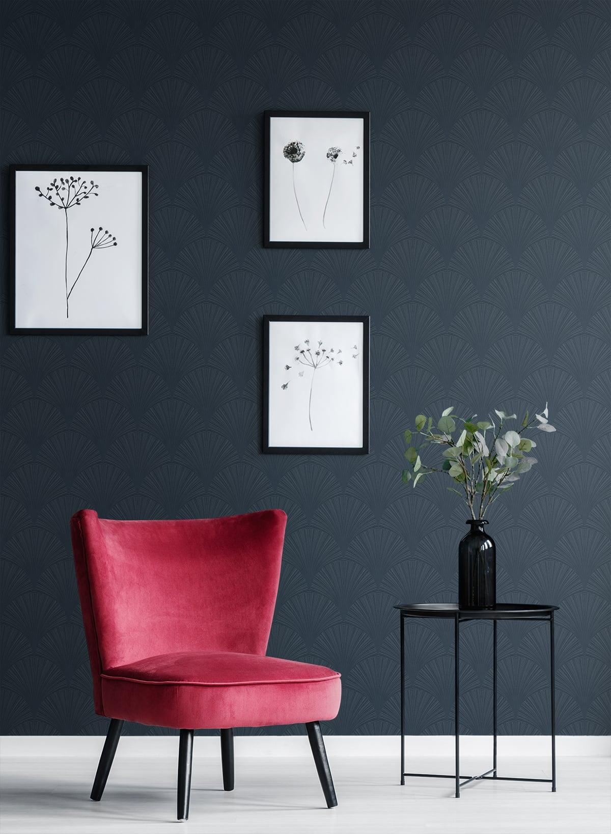 Seabrook Arches Blue Wallpaper